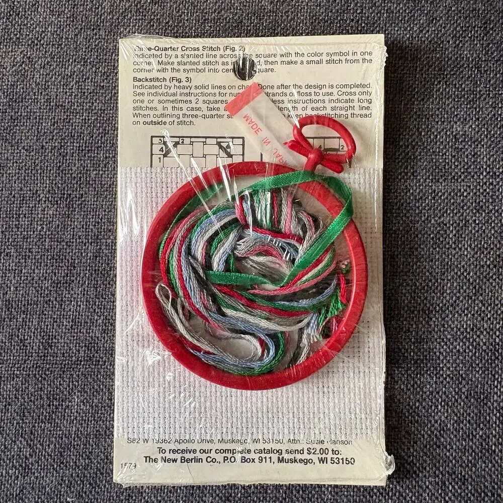 Holiday Mouse Christmas Ornament Vintage Counted Cross Stitch Kit by New Berlin